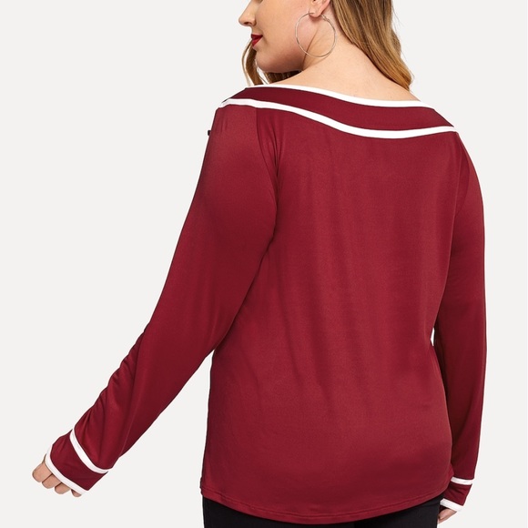 ➕Tie front wide neck top - Picture 5 of 6